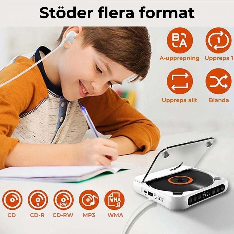 Bärbar CD-spelare med Bluetooth