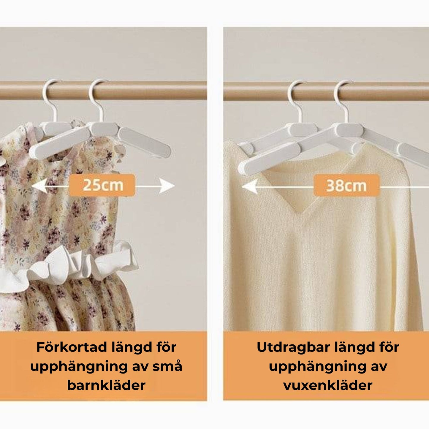 Teleskopisk utdragbar torkställning