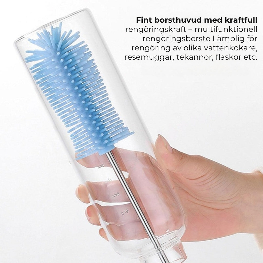 Rotationsborste av silikon för flaskor och glas