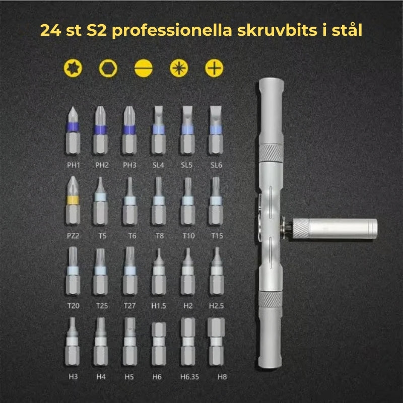 Kompakt Skruvmejselset - 24 i 1