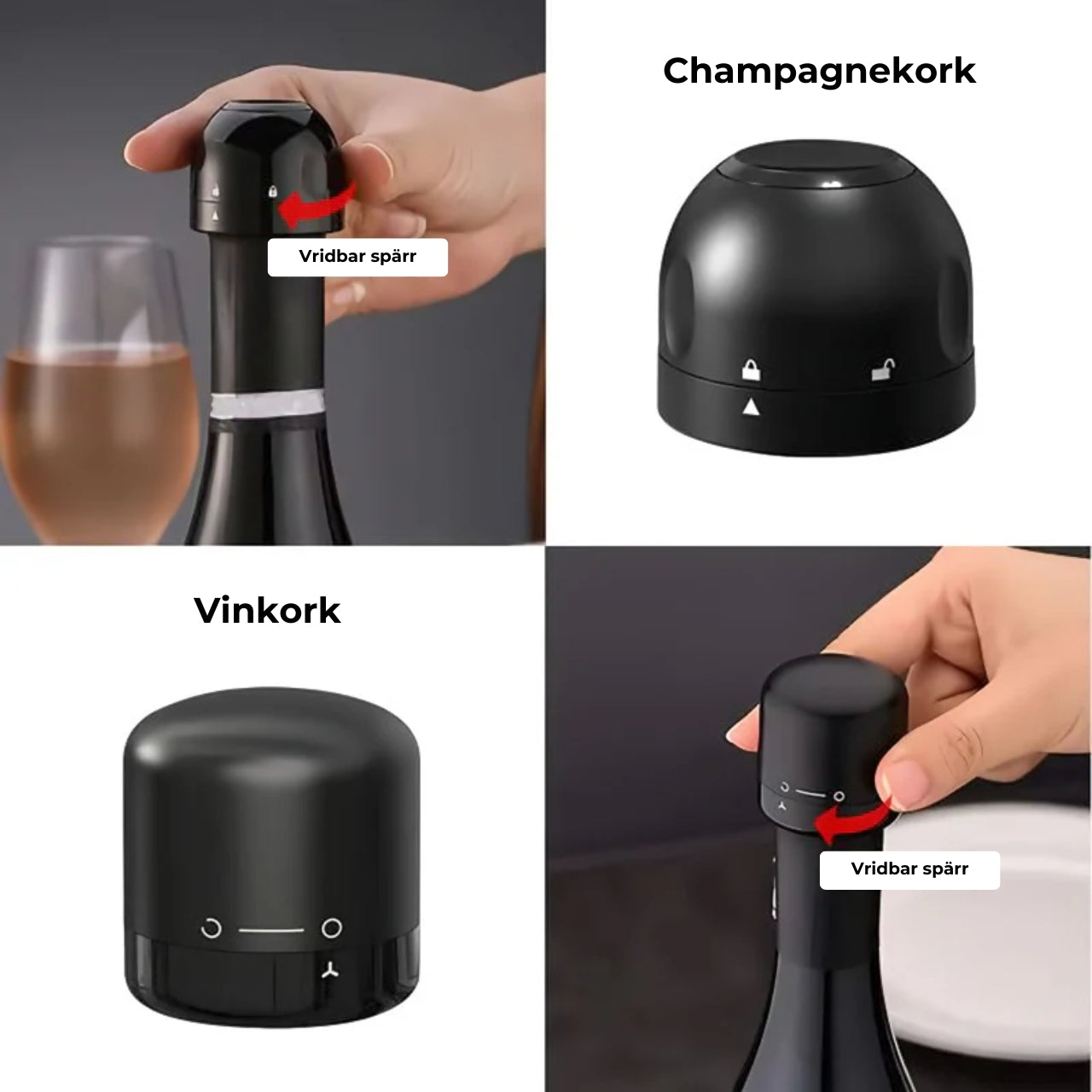 Vakuumkork för vinflaskor