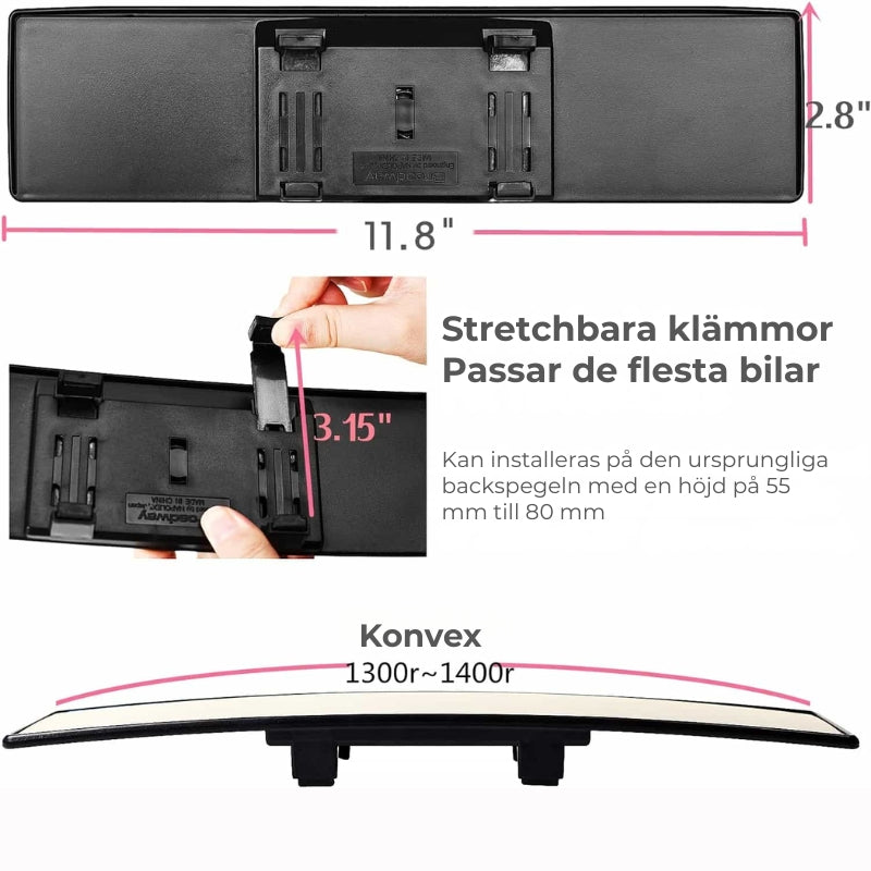Backspegel med 360-panoramisk sikt