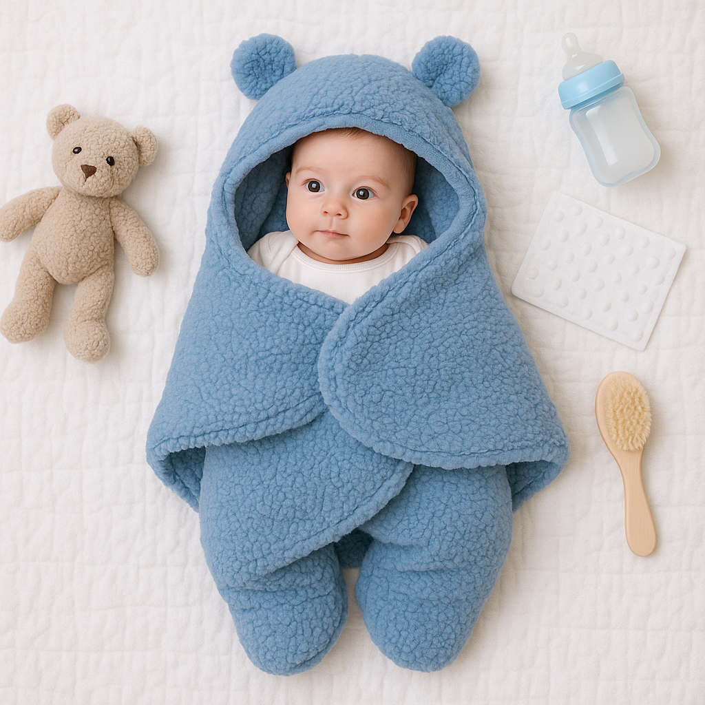 Babyfilt med söt björndesign