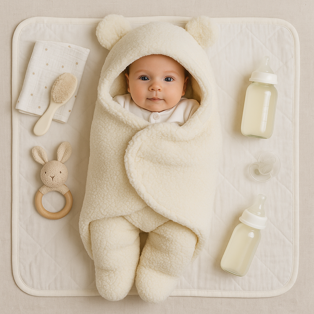 Babyfilt med söt björndesign
